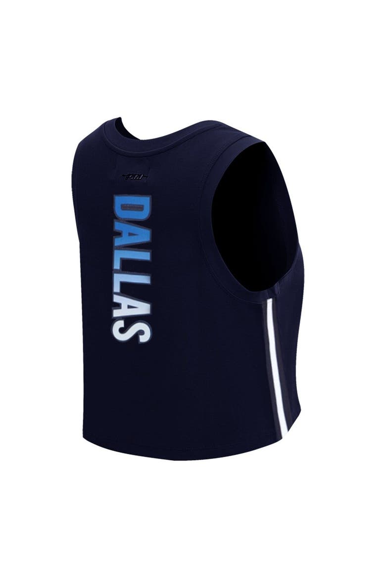 Women's Pro Standard  Navy Dallas Cowboys Ombre Wordmark Classic Cropped Tank Top, Alternate, color, Navy