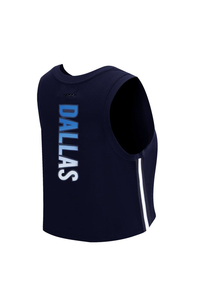PRO STANDARD Women's Pro Standard Navy Dallas Cowboys Ombre Wordmark Classic Cropped Tank Top, Alternate, color, Navy