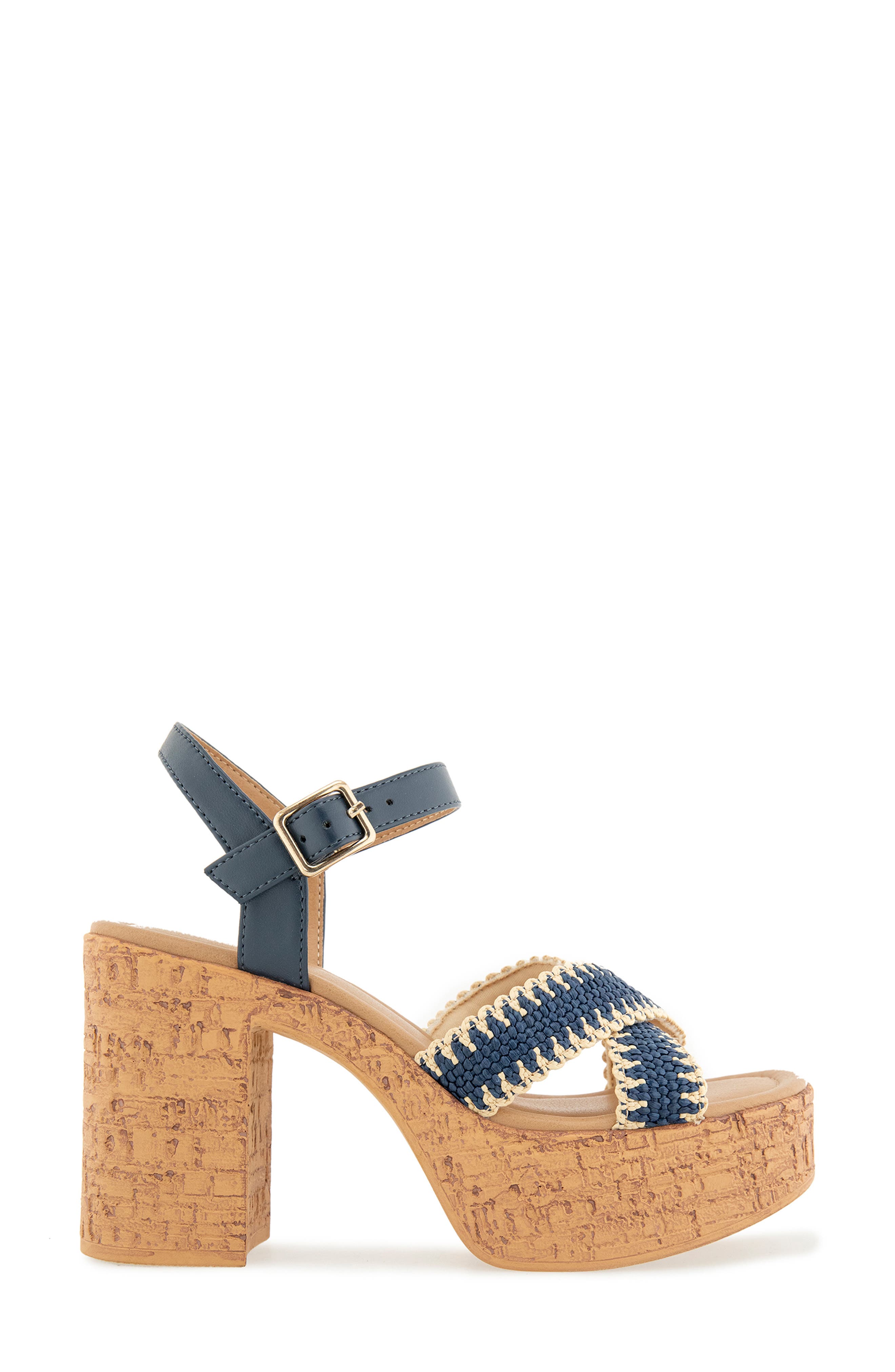 Kensie Sanya Sandal, Alternate, color, Navy