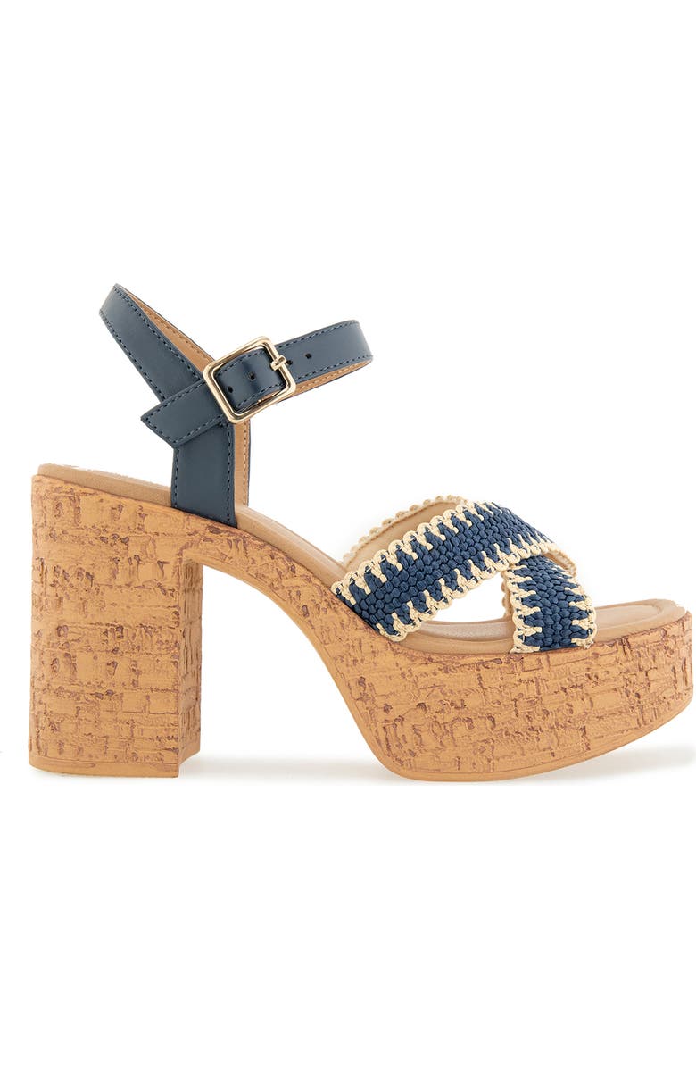 Kensie Sanya Sandal, Alternate, color, Navy