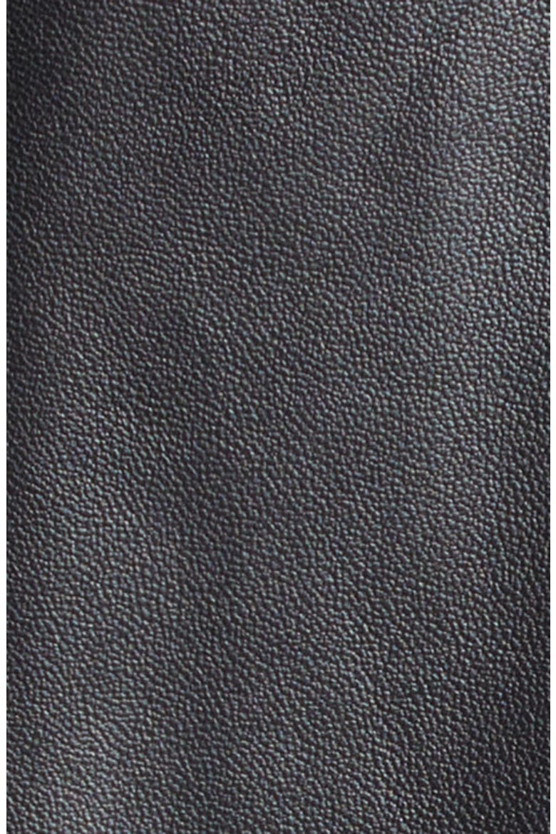 Cocoon Zip Leather Jacket, Alternate, color, BLACK