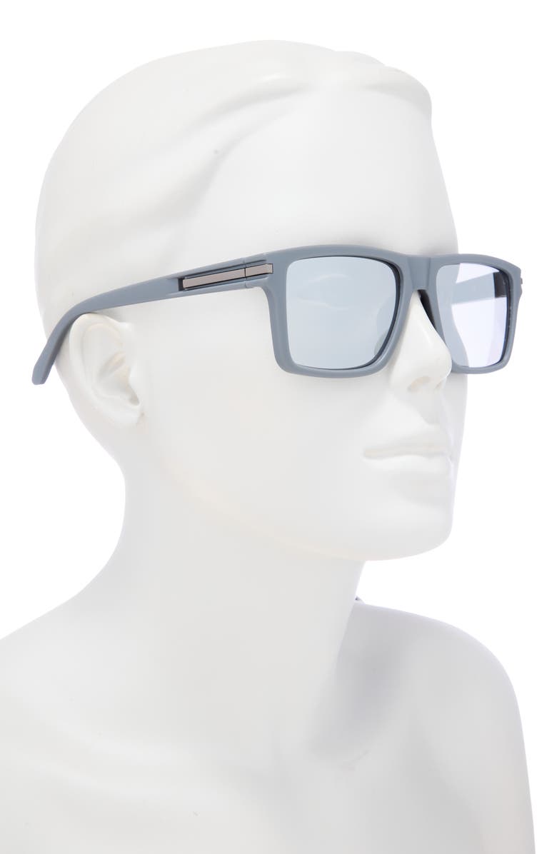 Vince Camuto 124mm Rectangle Sunglasses, Alternate, color, Matte Grey