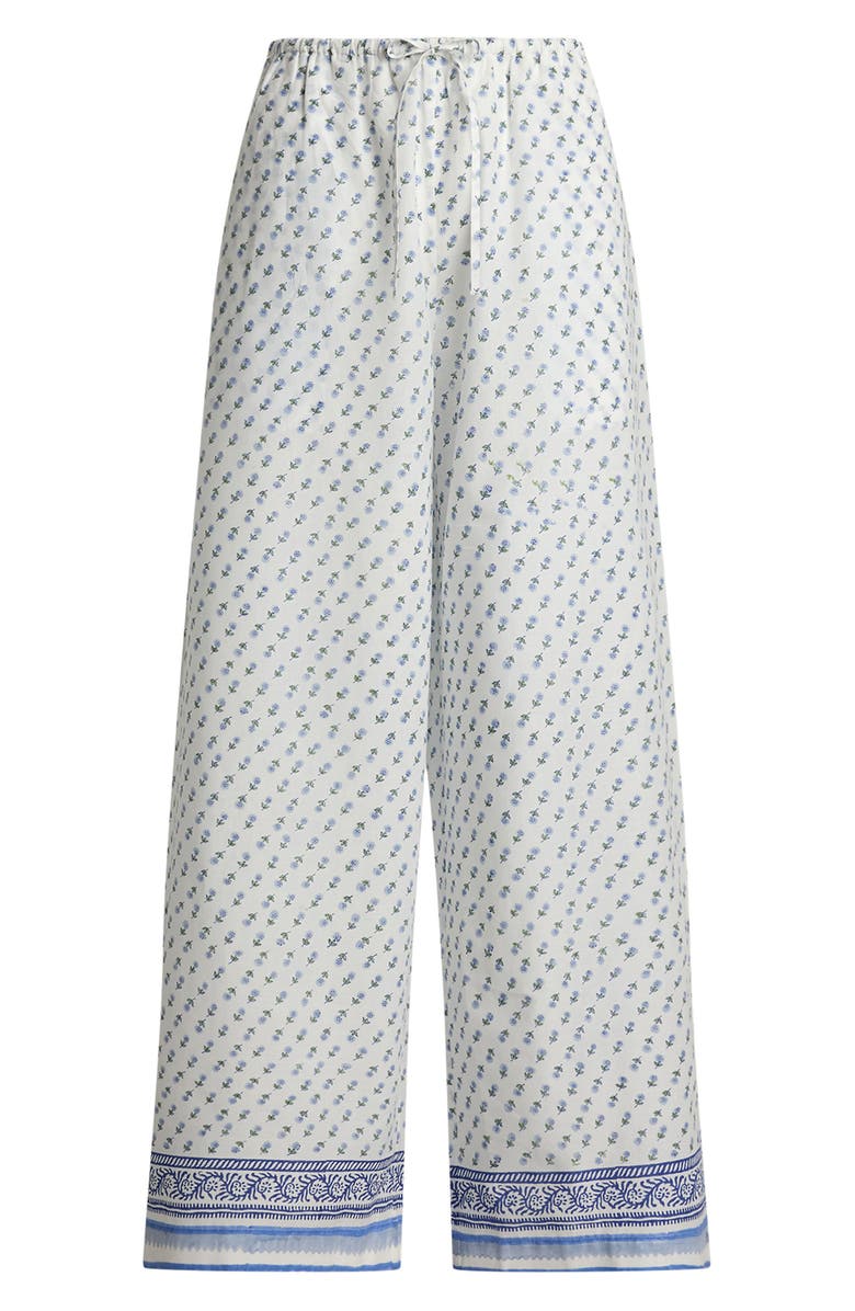 Polo Ralph Lauren Cotton Wide Leg Pajama Pants, Alternate, color, White Cloud