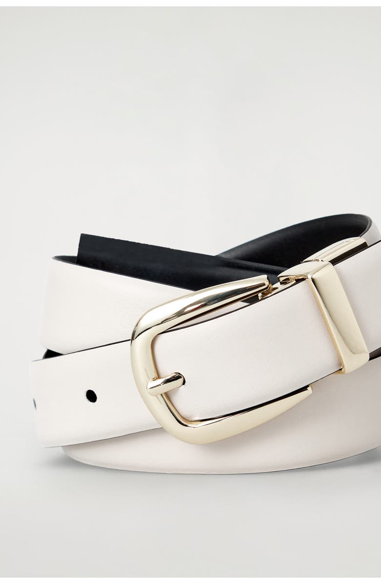 COS Reversible Leather Belt, Alternate, color, Black / Ecru