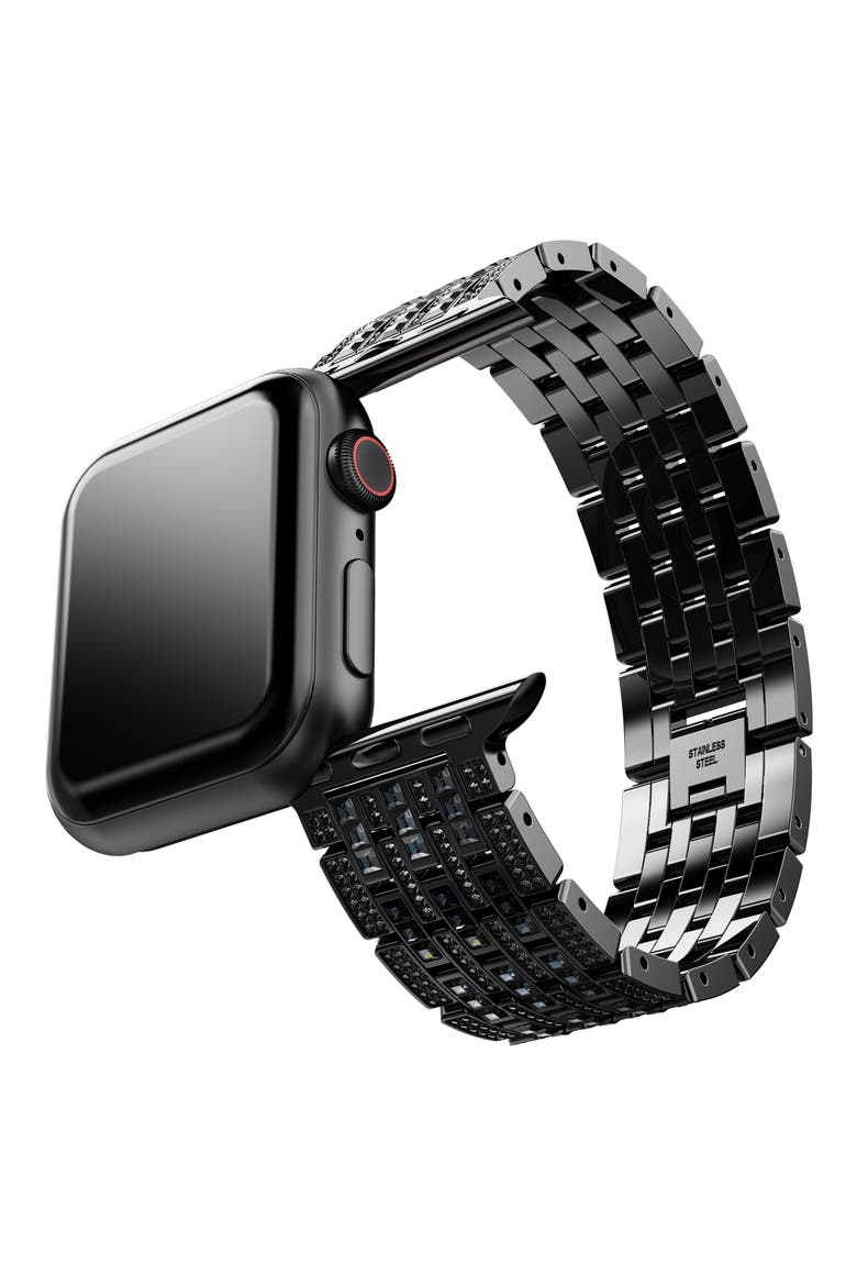 Sparkling Princess 20mm Apple Watch® Watchband, Alternate, color, BLACK