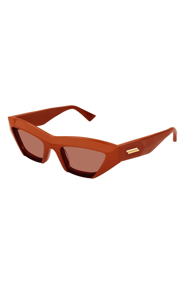 Bottega Veneta 51mm Cat Eye Sunglasses, Alternate, color, Orange