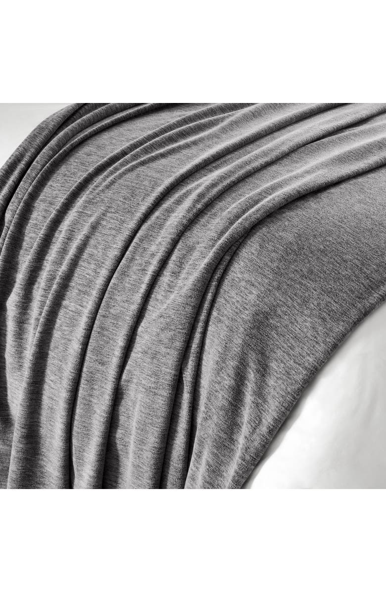 Bare Home Lightweight Polar Fleece Throw Blanket, Alternate, color, Heather Light Grey