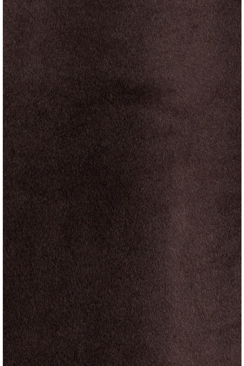 Button Front Coat with Faux Leather Trim, Alternate, color, SEAL BROWN / BLACK