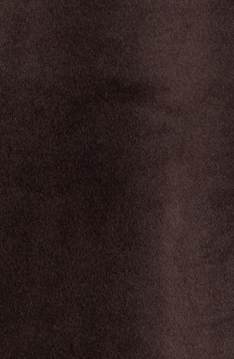 Bernardo Button Front Coat with Faux Leather Trim, Alternate, color, Seal Brown / Black