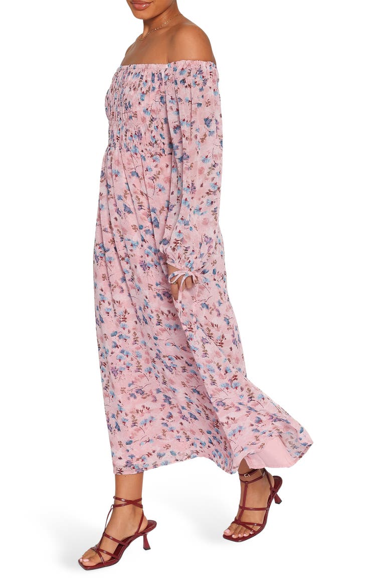 Harlon Off-the-Shoulder Maxi Dress, Alternate, color, PINK FLORAL