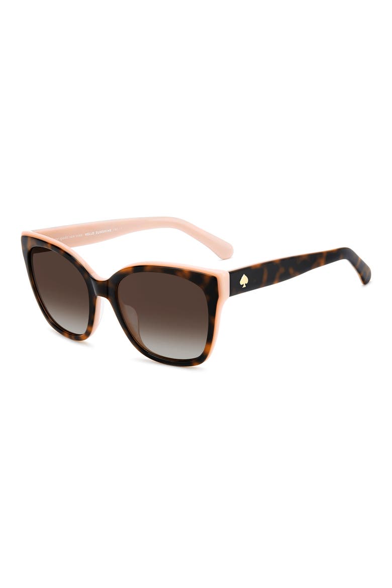daesha 55mm polarized cat eye sunglasses, Alternate, color, HAVANA PINK/ BROWN