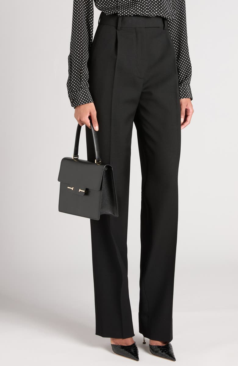 TOM FORD Small Double T Leathe Top Handle Bag, Alternate, color, Black