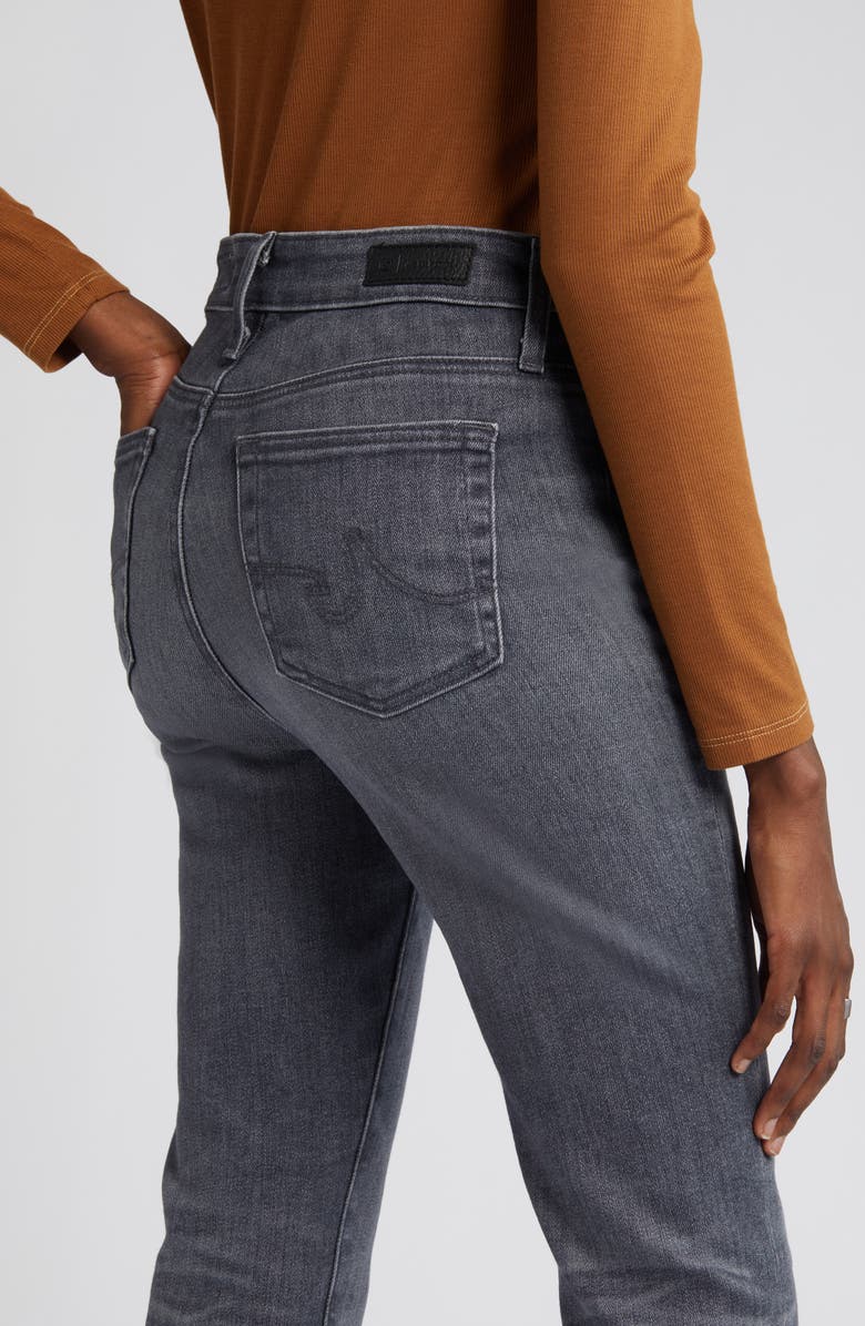 AG Farrah High Waist Raw Hem Bootcut Jeans, Alternate, color, 