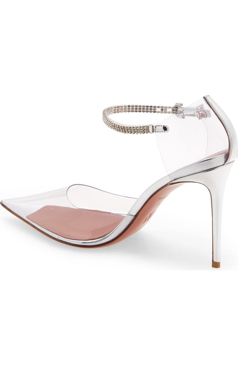 Amina Muaddi Ursina Crystal Strap Pointed Toe Clear Pump, Alternate, color,