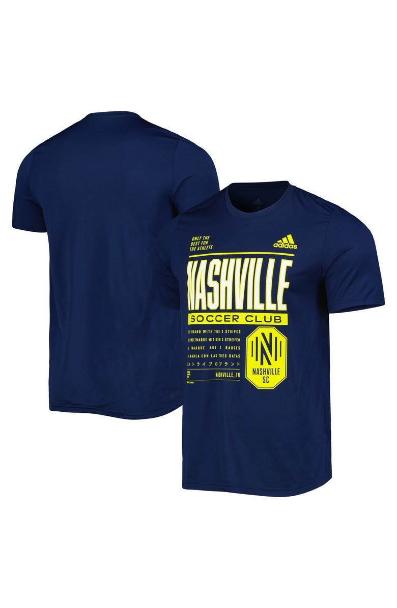 adidas Men's adidas Navy Nashville SC Club DNA Performance T-Shirt, Main, color, 