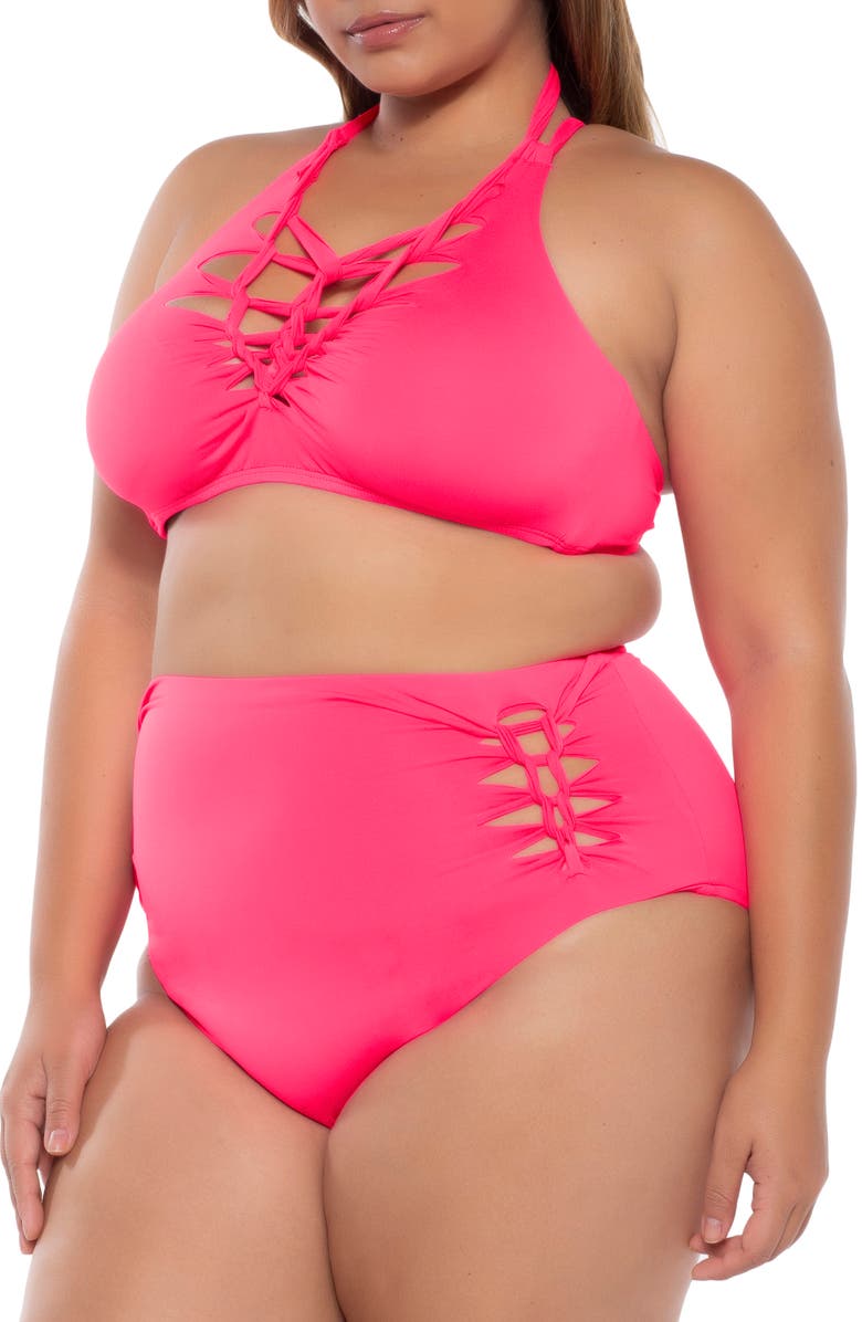Becca Etc. Slasher Halter Bikini Top, Alternate, color,