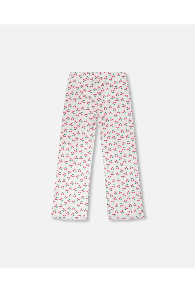 Rib Flare Leg Cherries Leggings, Alternate, color, White with Cherry Print