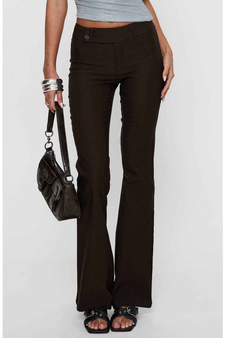 Kinkirk Low Rise Flare Pants, Main, color, CHOCOLATE