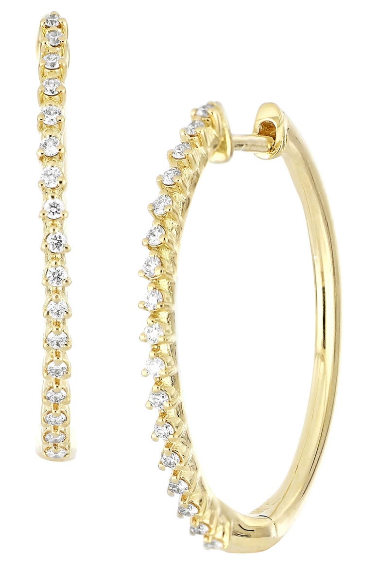 Rita Diamond Hoop Earrings (Nordstrom Exclusive), Main, color, YELLOW GOLD/ DIAMOND