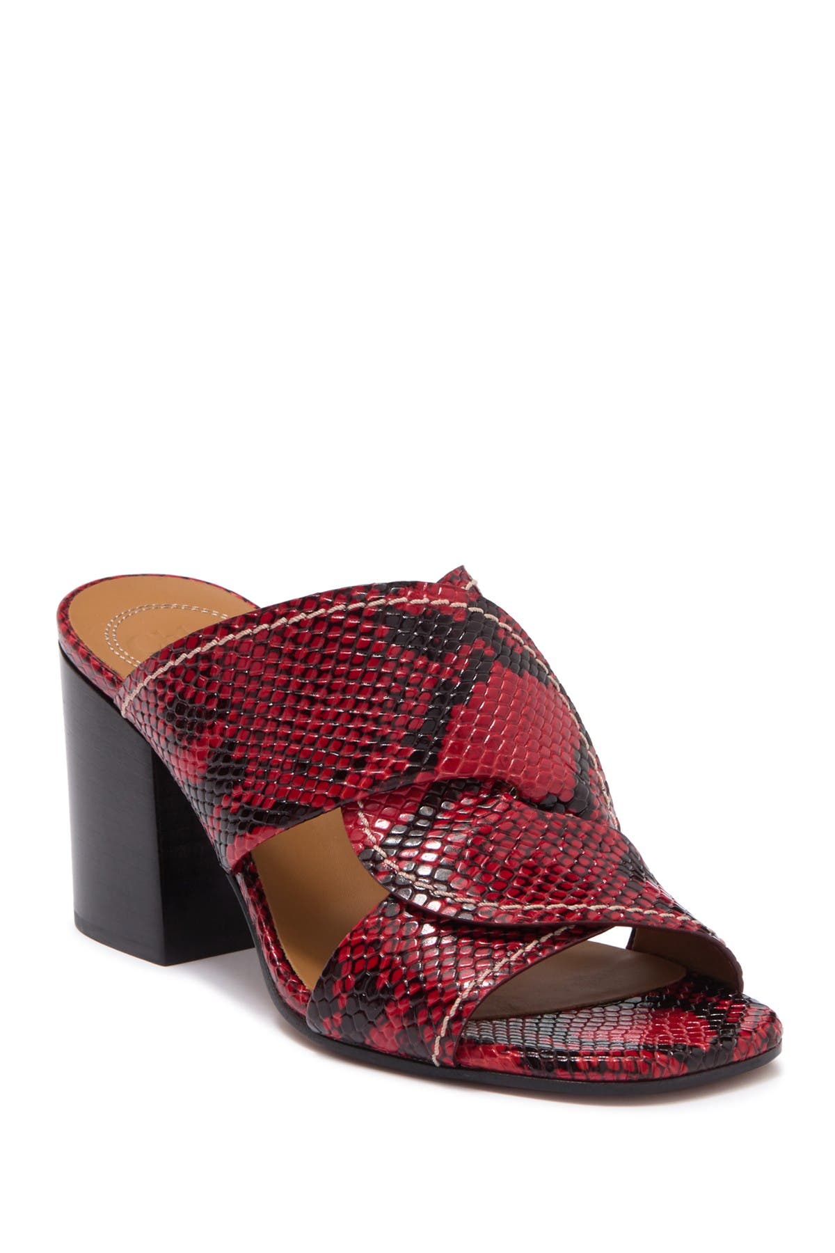 Chloé Candice Snake Embossed Leather Sandal, Main, color, 