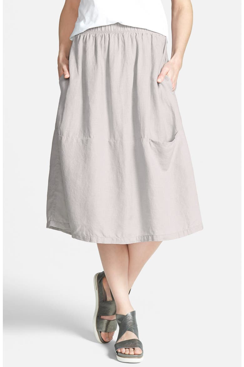 Organic Linen Skirt, Main, color, SILVER