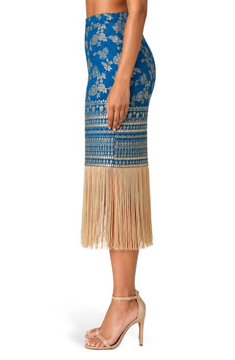 Leya Fringe Midi Skirt