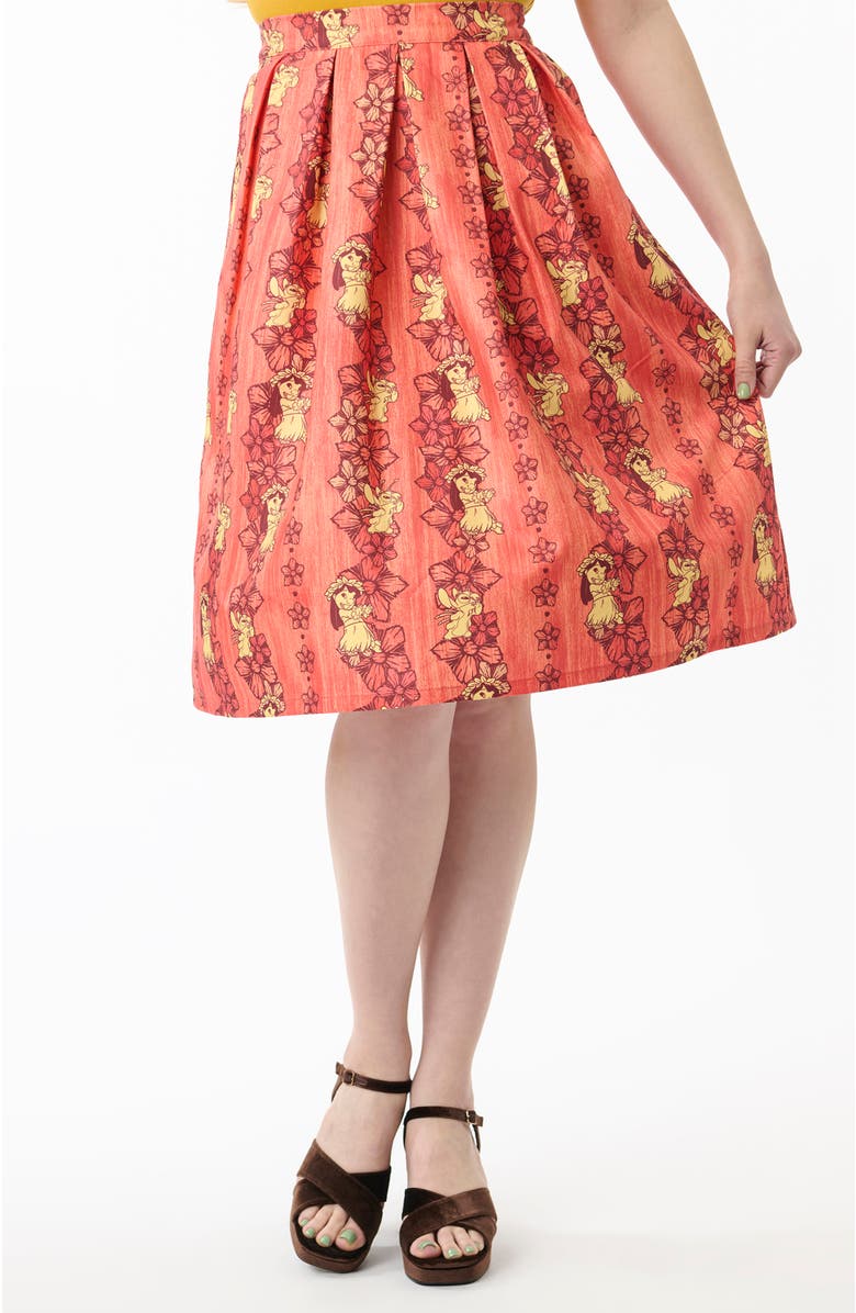 Unique Vintage Jayne Swing Skirt, Alternate, color, Orange