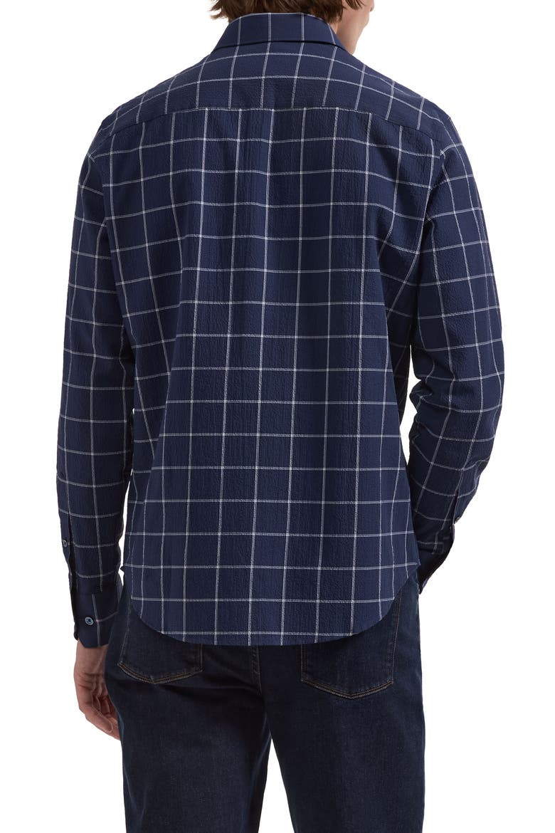 Axel Shaped Fit Stretch Cotton Button-Up Shirt, Alternate, color, NAVY