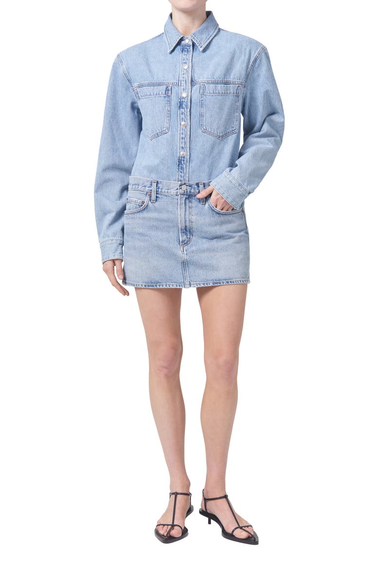 Alek Denim Miniskirt, Alternate, color, FORCE