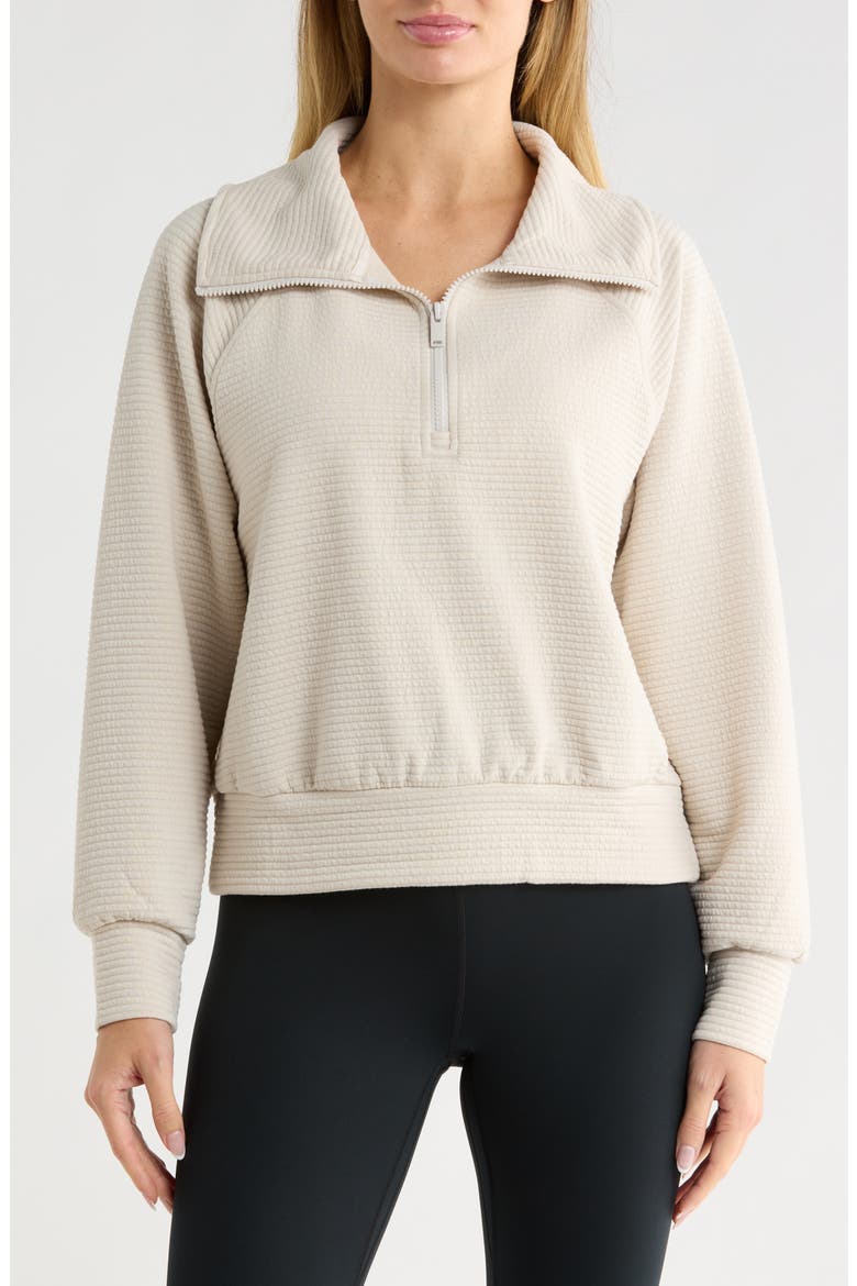 Ridge Raglan Sleeve Ottoman Half Zip Pullover, Main, color, GREY MOONBEAM