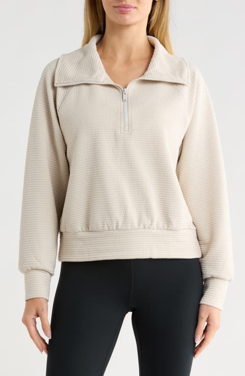 Ridge Raglan Sleeve Ottoman Half Zip Pullover