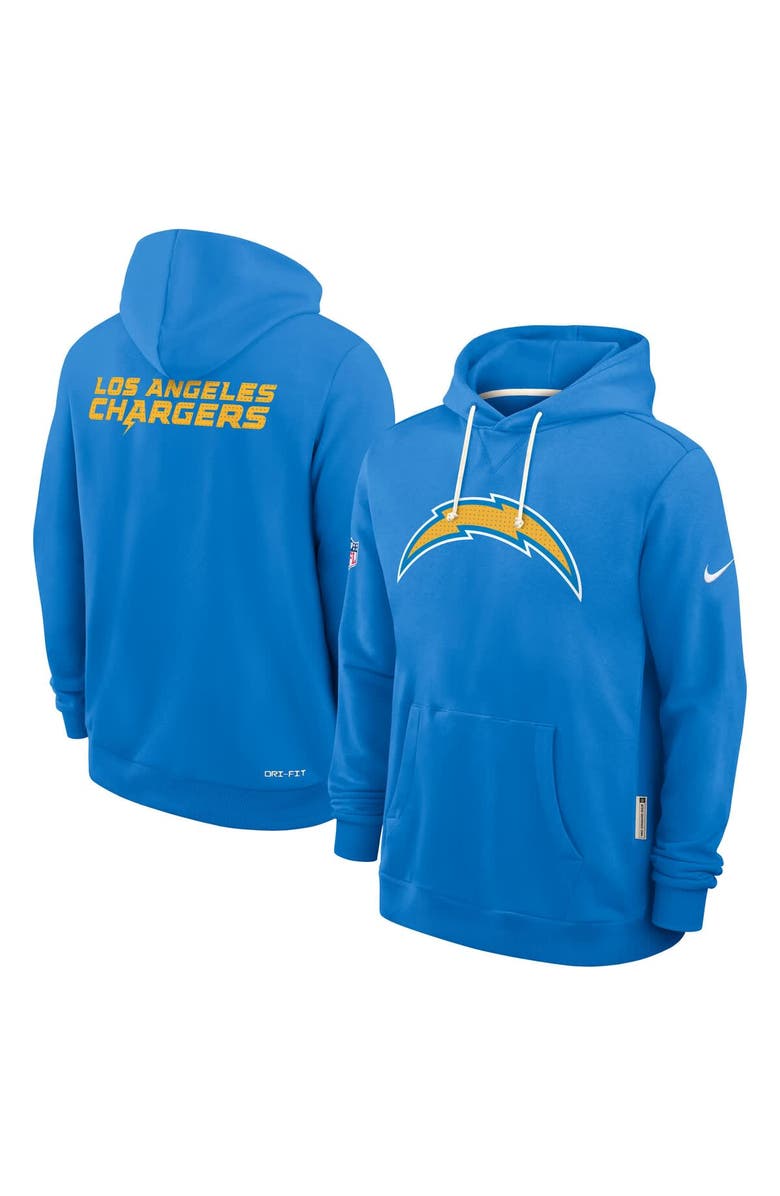 Nike Men's Nike Powder Blue Los Angeles Chargers Sideline Standard Issue Initial Home Dri-FIT Hoodie, Alternate, color, Powder Blue