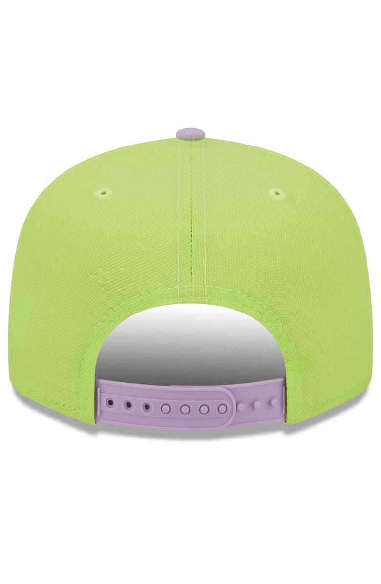 New Era Men's New Era Neon Green/Purple New York Yankees Spring Basic Two-Tone 9FIFTY Snapback Hat, Alternate, color,