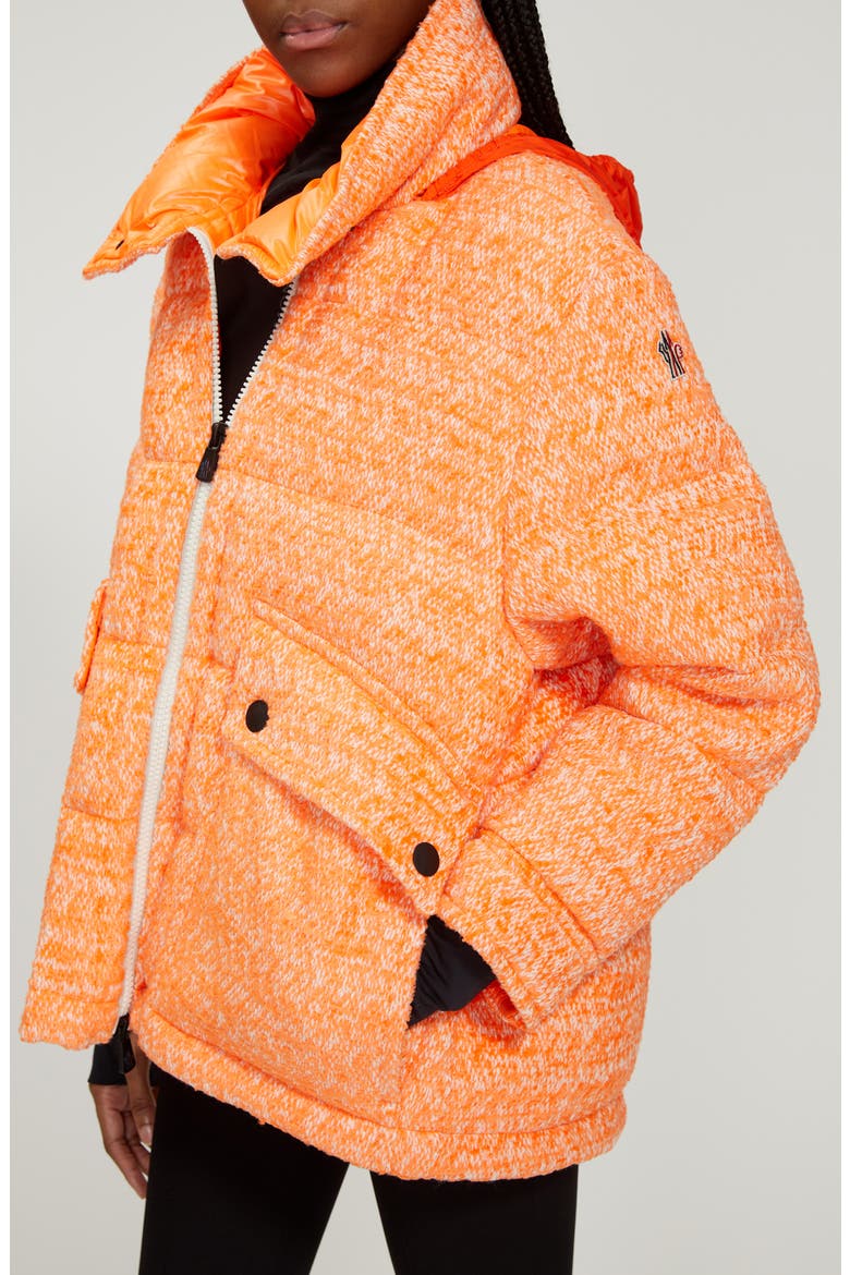 Anteines Tweed Down Jacket, Alternate, color, ORANGE MULTI