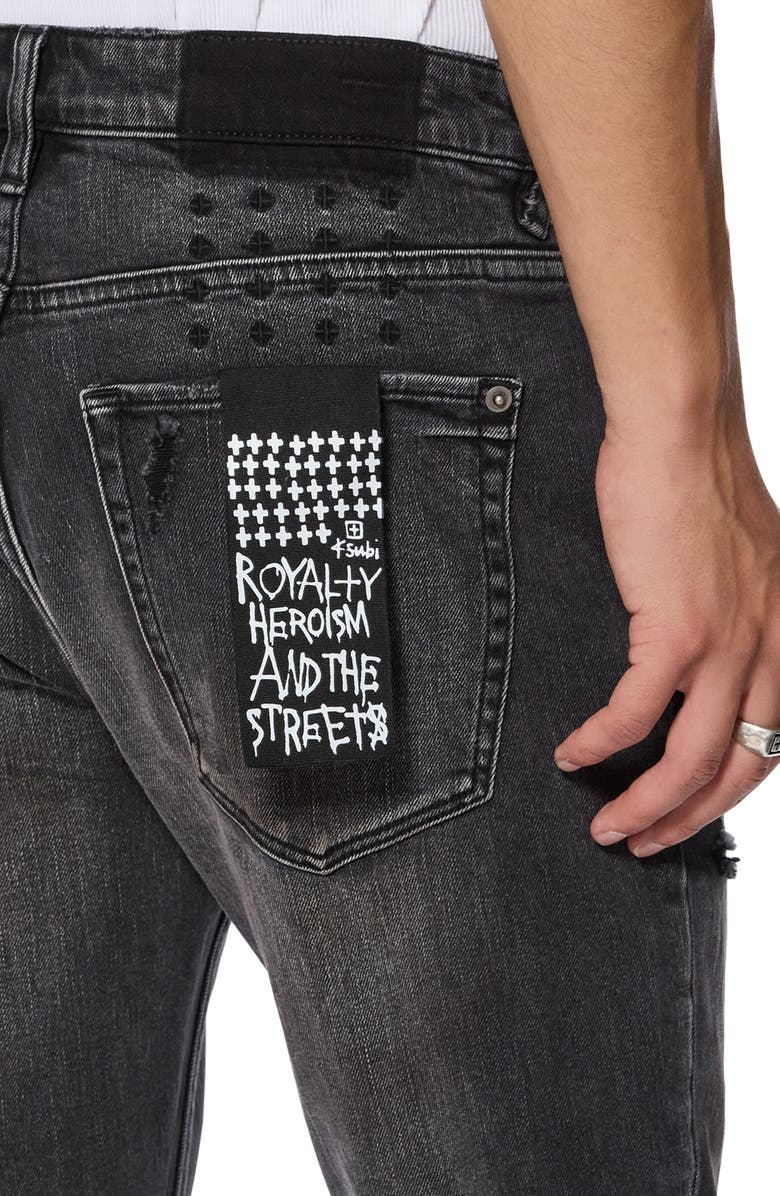 Ksubi Van Winkle Torqued Chamber Skinny Jeans, Alternate, color, Black