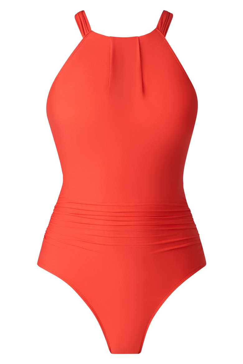Amelia Open Back One-Piece Swimsuit, Alternate, color, TIGERLILY