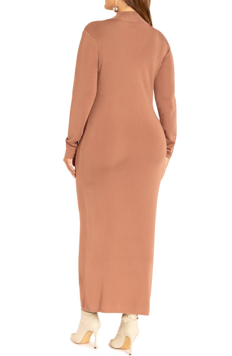 ELOQUII Long Sleeve Mock Neck Sweater Dress, Alternate, color,