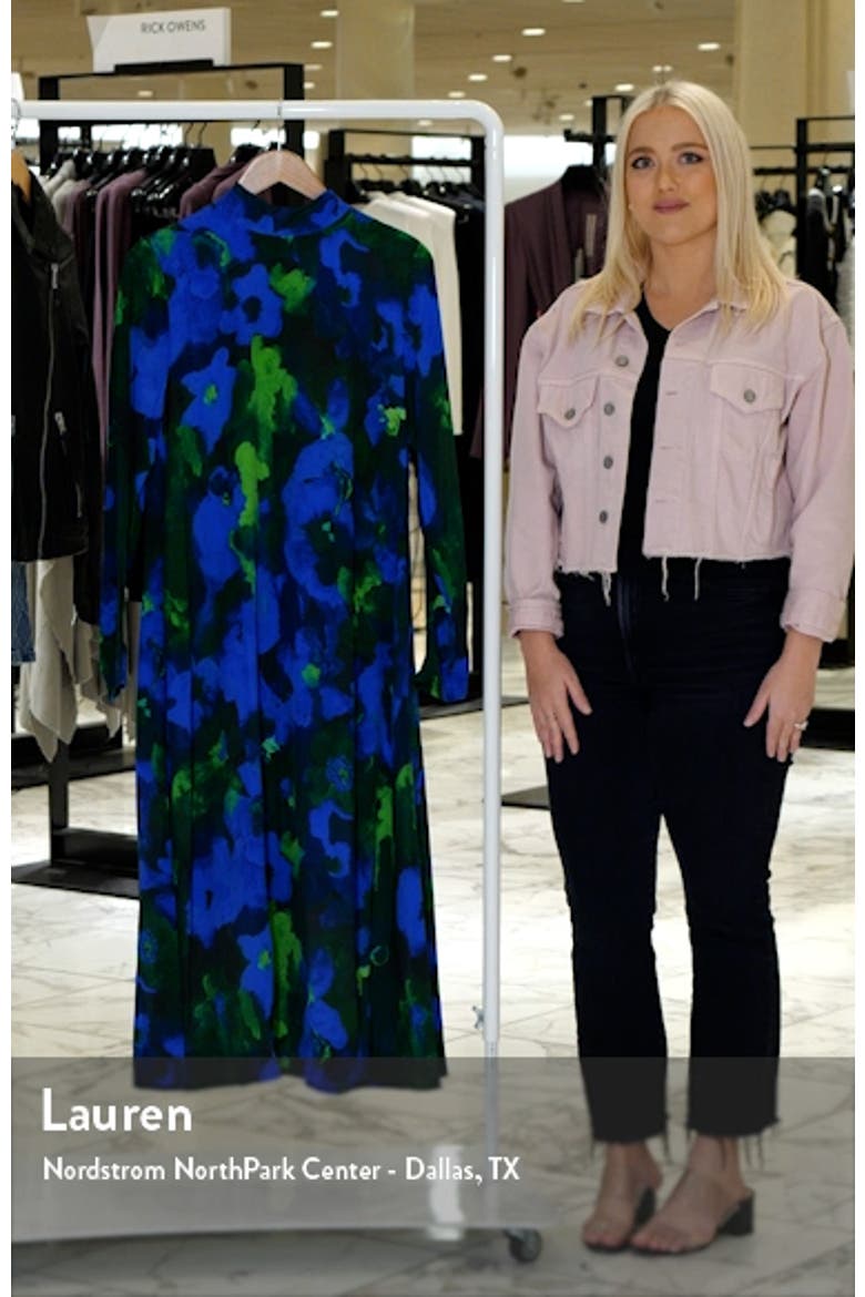 Millie Floral Long Sleeve Silk Blend Dress video
