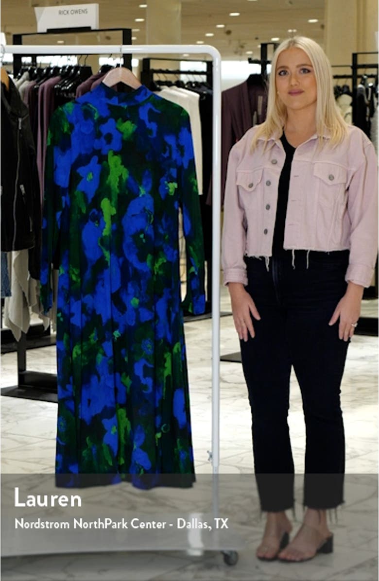 Millie Floral Long Sleeve Silk Blend Dress, sales video thumbnail