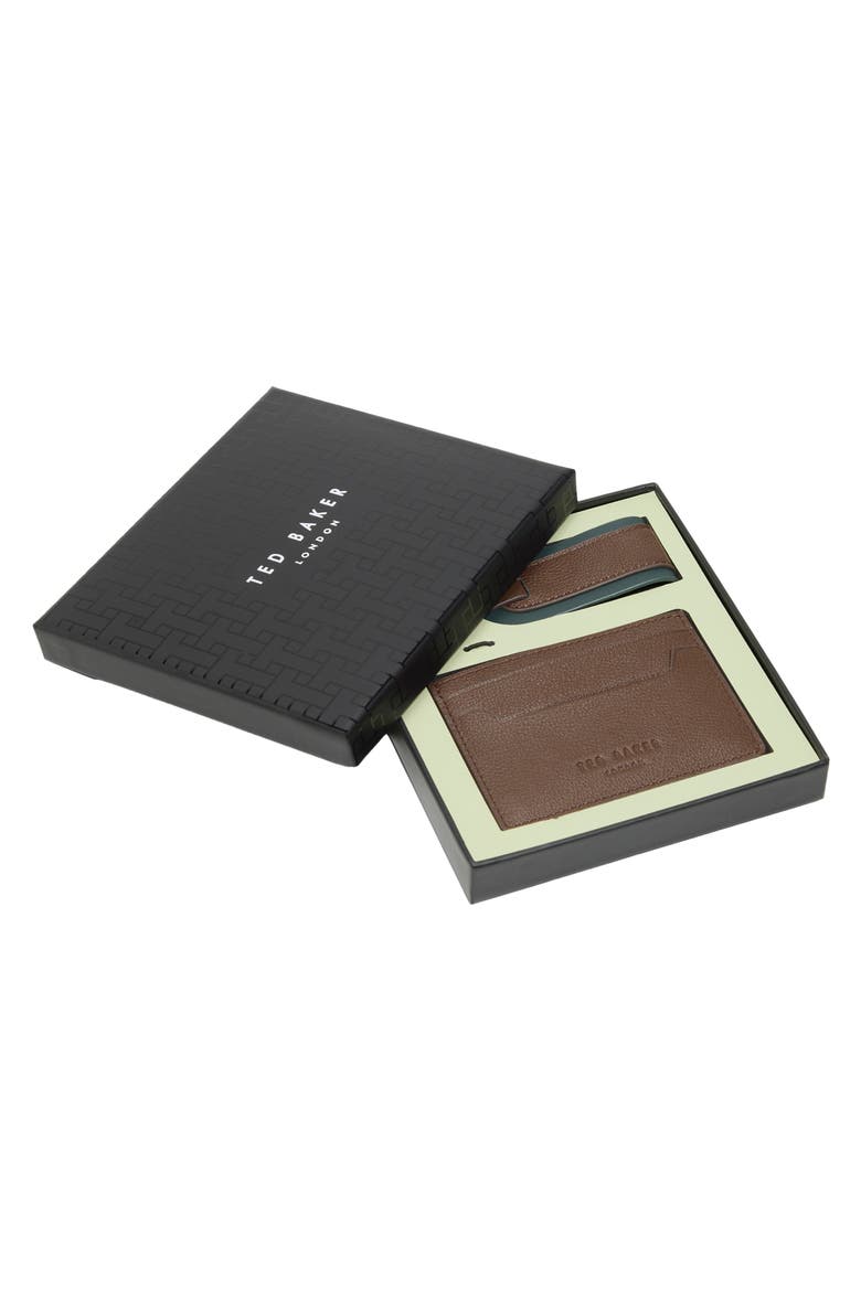 Cavendish Card Holder Wallet & Key Ring Set, Alternate, color, BROWN