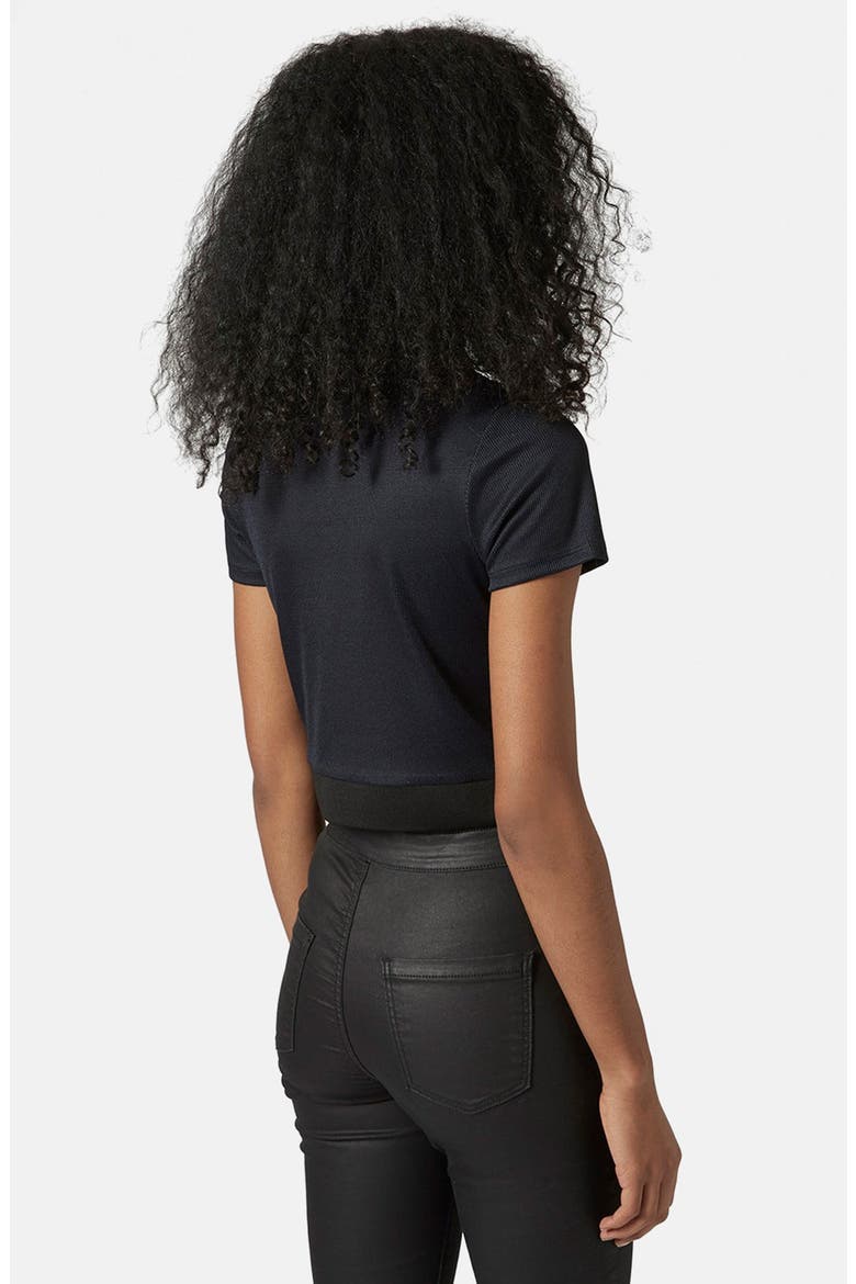 Crop Polo Shirt, Alternate, color, NAVY BLUE