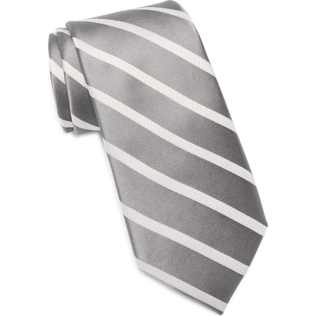 Nordstrom Rubin Stripe Silk Tie In Silver