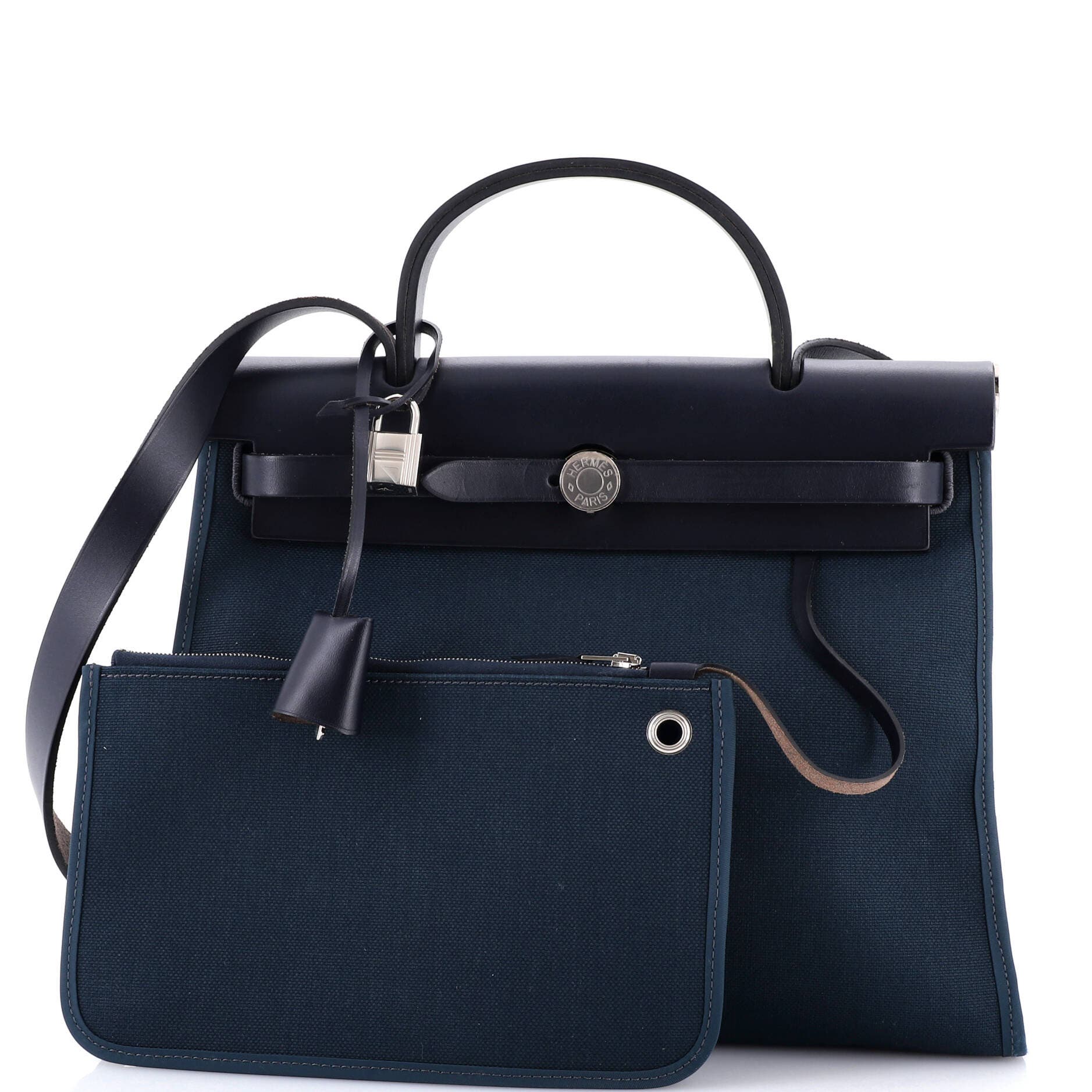 Pre-Owned Hermes Herbag Zip Leather and Toile 31, Alternate, color, 