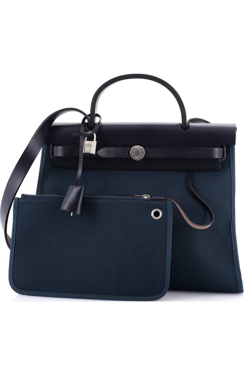 Pre-Owned Hermes Herbag Zip Leather and Toile 31, Alternate, color,