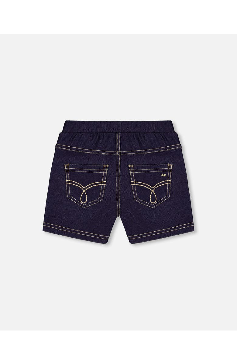 Deux par Deux Little Girl's Jegging Shorts Dark Denim Blue, Alternate, color, 