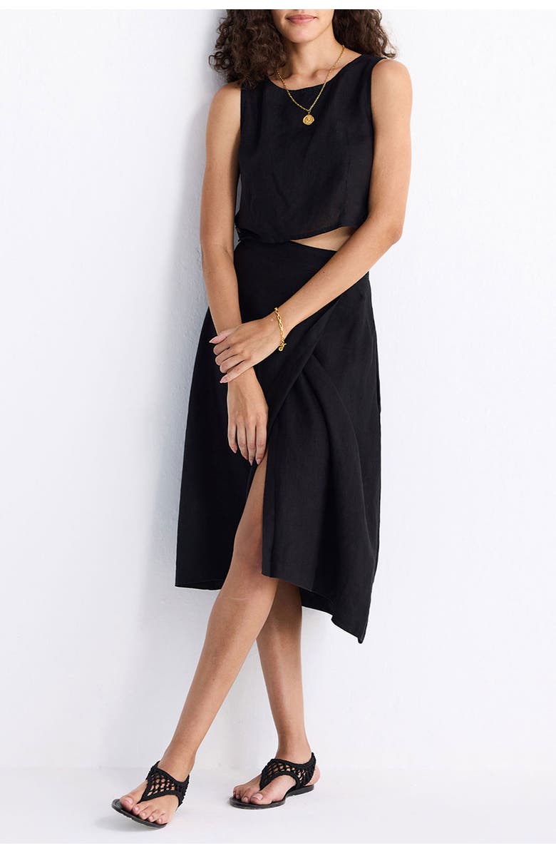 Reistor Overlap Midi Skirt, Alternate, color, Black