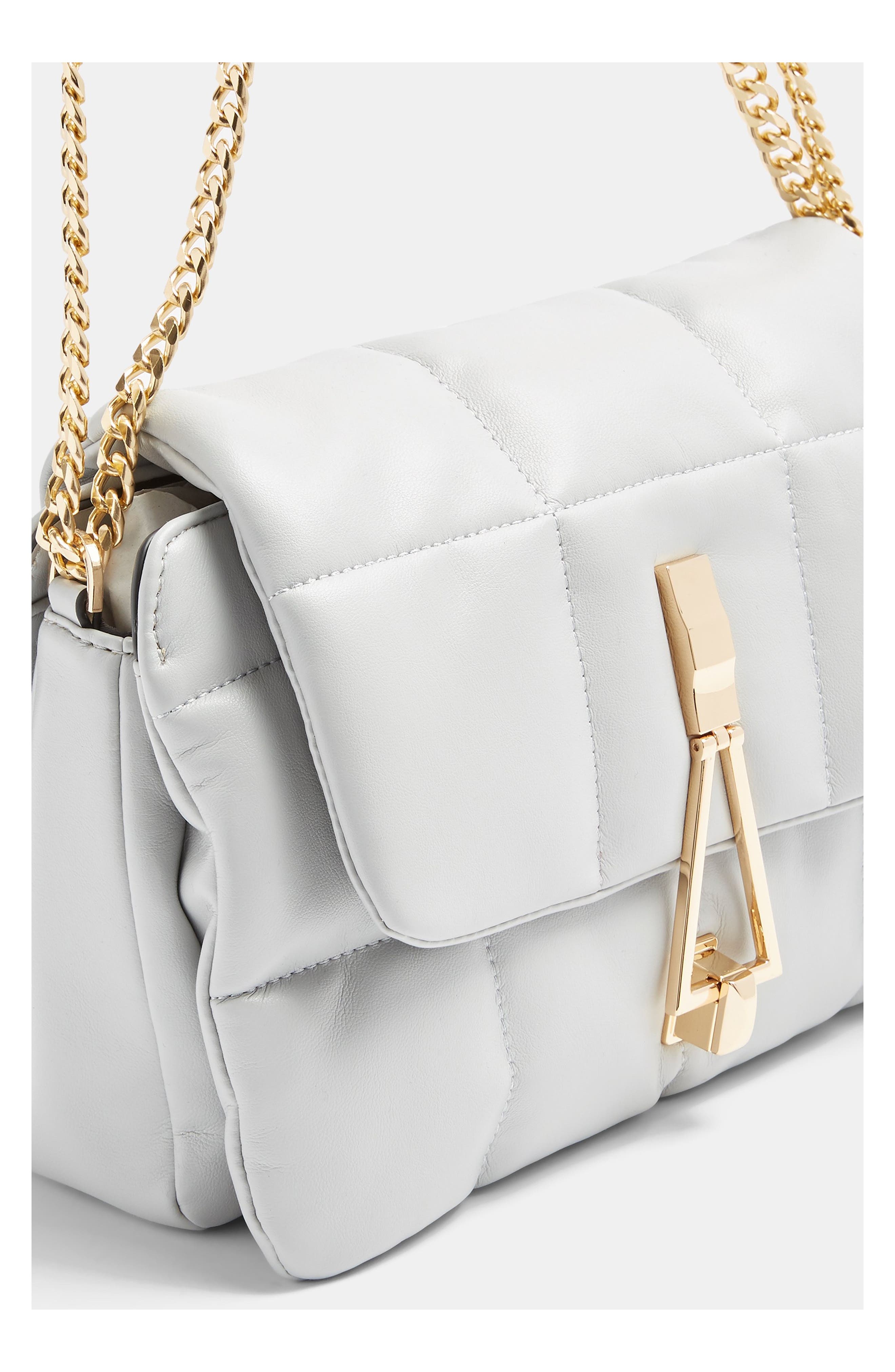 Triangle Quilted Shoulder Bag, Alternate, color, BLUE