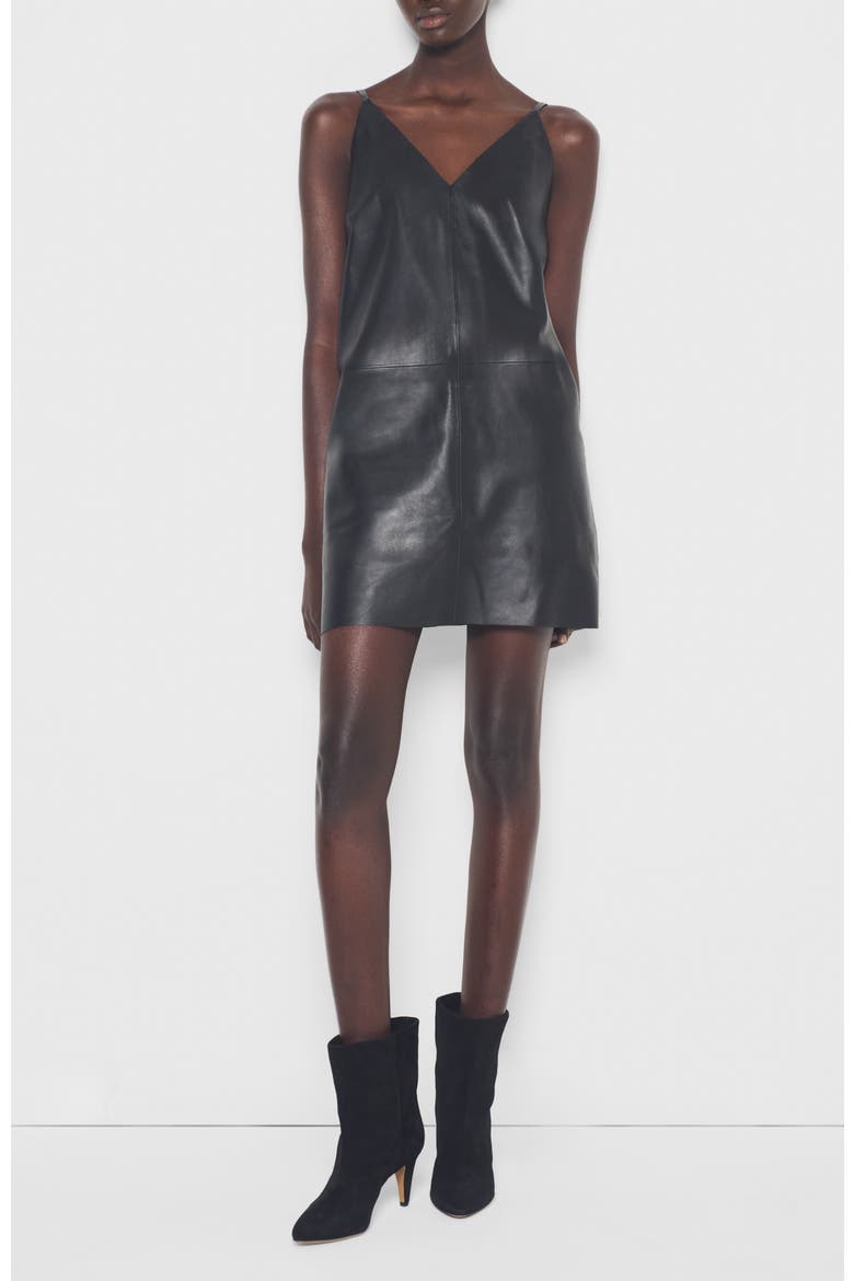 Ryder Upcycled Leather Dress, Main, color, Black