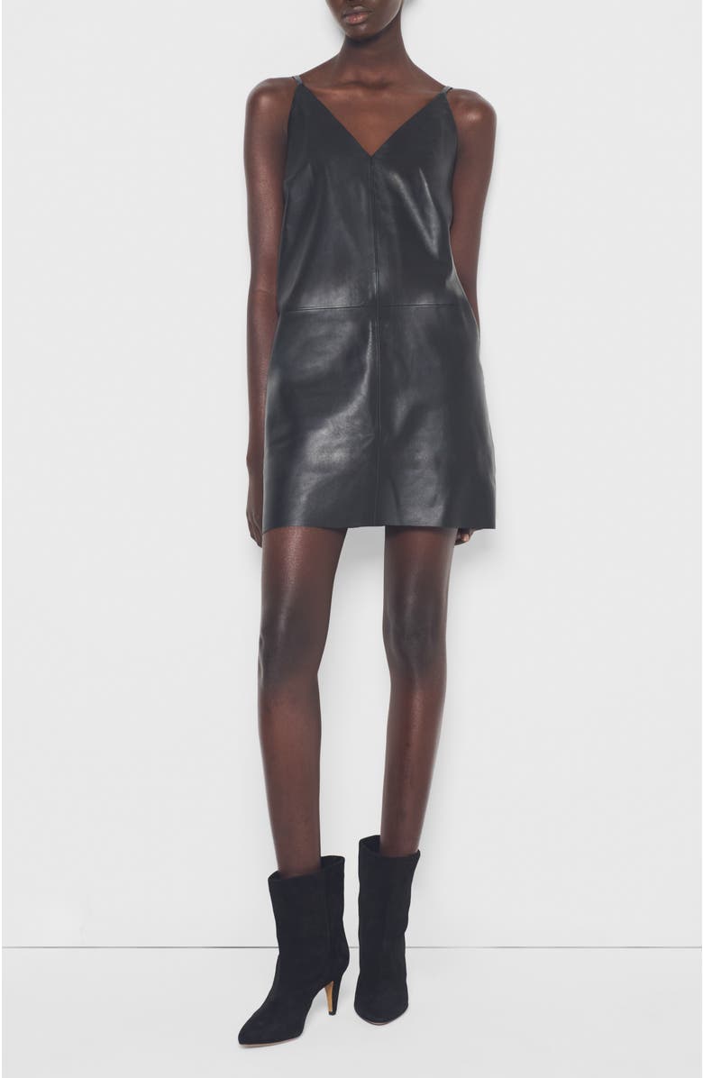 AS by DF Ryder Upcycled Leather Dress, Main, color, Black