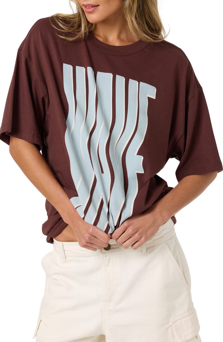 O'Neill Wave Oversized Graphic T-Shirt, Alternate, color, Chocolate